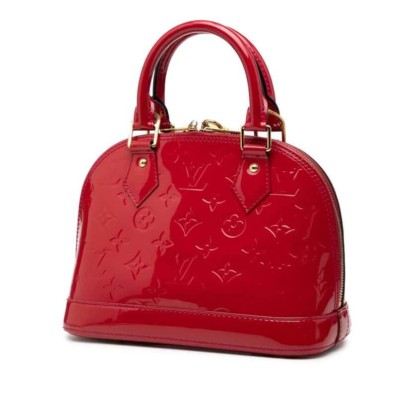 Louis Vuitton Monogram Vernis Alma BB Red Leather Good condition - Back View