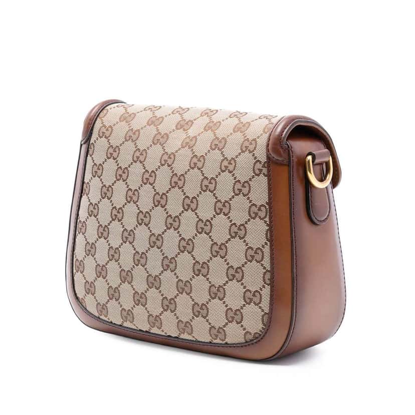 Gucci Medium GG Canvas Lady Web Crossbody Brown Canvas Good condition - Back View