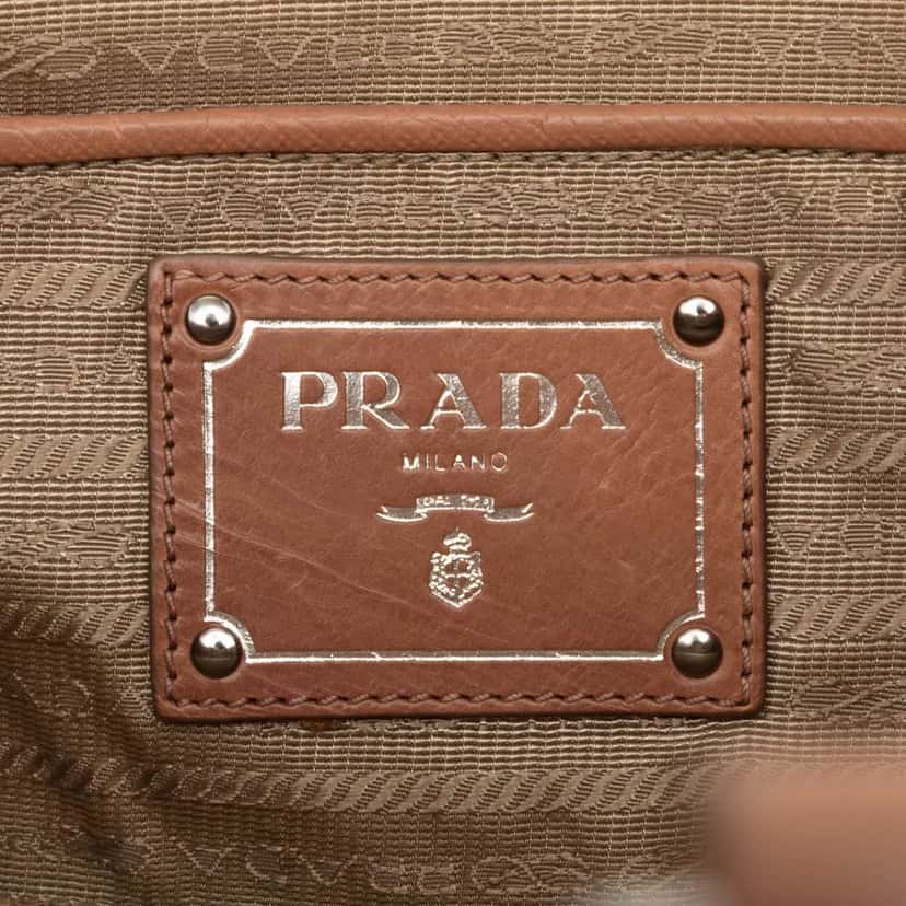 Prada Vitello Ribbon Satchel Brown Leather Very good condition - Box View