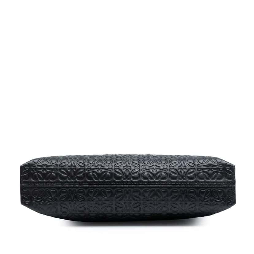 Loewe Embossed Anagram Leather Repeat T Clutch Black Leather Good condition - Inside View