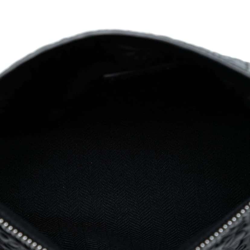 Loewe Embossed Anagram Leather Repeat T Clutch Black Leather Good condition - Model View