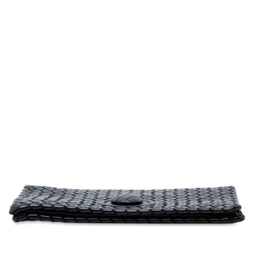 Bottega Veneta Nappa Intrecciato Turn Lock Clutch Black Leather Good condition - Inside View