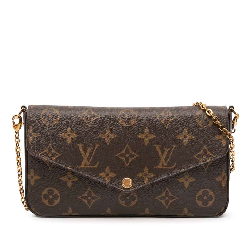 Louis Vuitton Monogram Pochette Felicie Brown Good condition - Front View