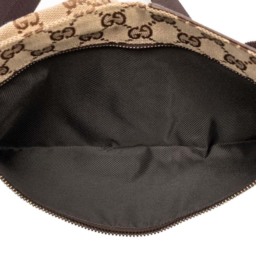Gucci GG Canvas Double Pocket Belt Bag Brown Canvas Good condition - Model View