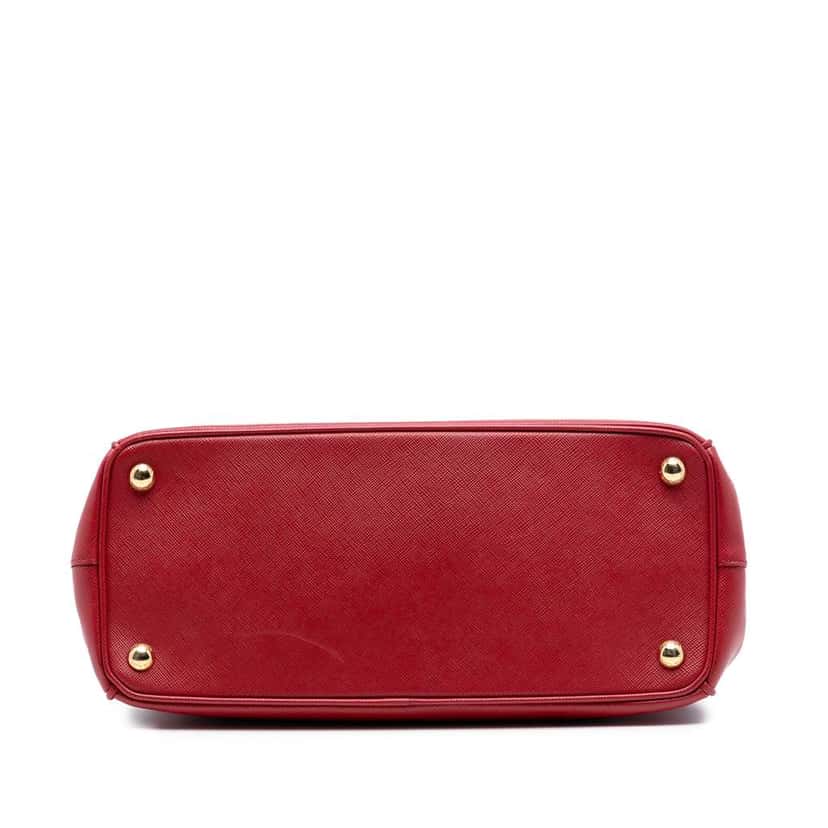 Prada Small Saffiano Lux Galleria Double Zip Satchel Red Leather Good condition - Inside View