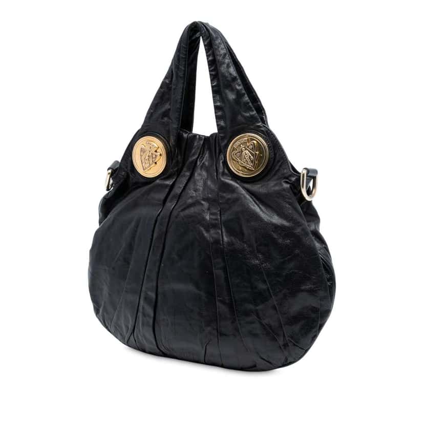 Gucci Medium Guccissima Hysteria Satchel Black Leather Good condition - Back View
