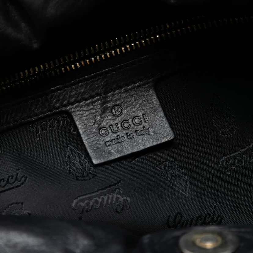 Gucci Medium Guccissima Hysteria Satchel Black Leather Good condition - Box View