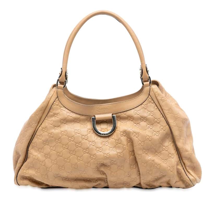 Gucci Guccissima Abbey D Ring Shoulder Bag Brown Leather Good condition - Front View