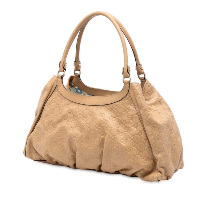 Gucci Guccissima Abbey D Ring Shoulder Bag Brown Leather Good condition - Back View