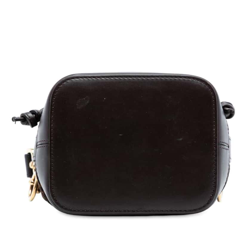 Fendi Mini Zucca Suede Mon Tresor Bucket Bag Brown Leather Good condition - Inside View