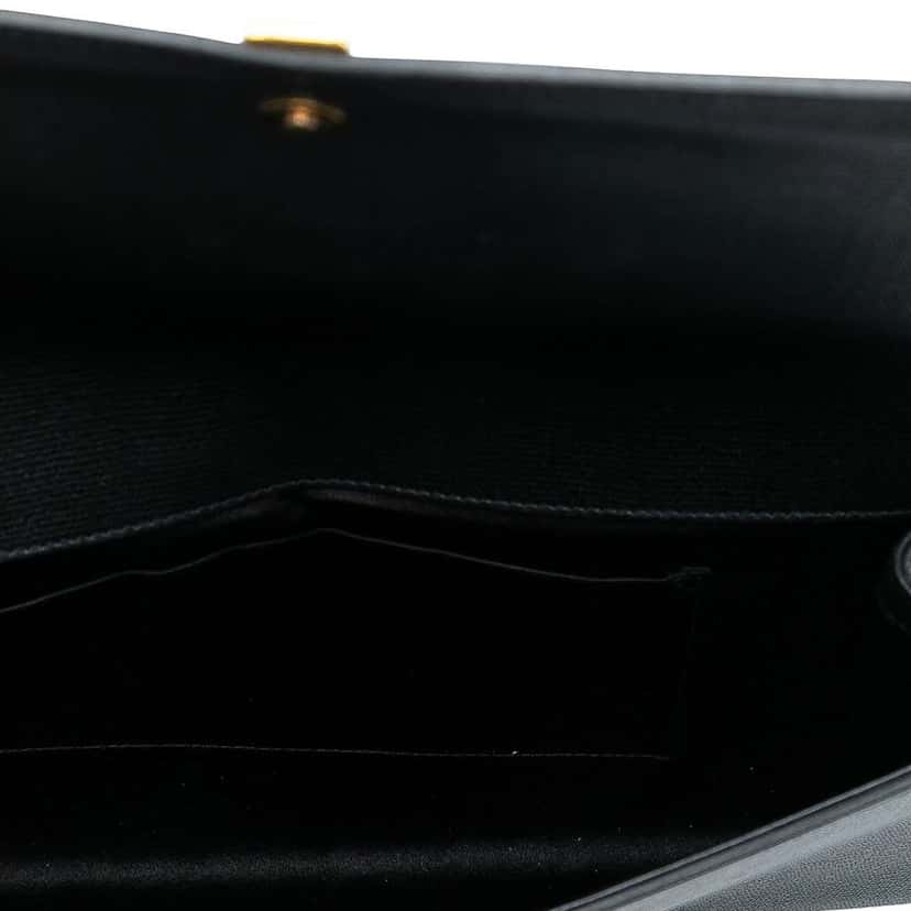 Saint Laurent Leather Chyc Ligne Clutch Black Leather Very good condition - Model View