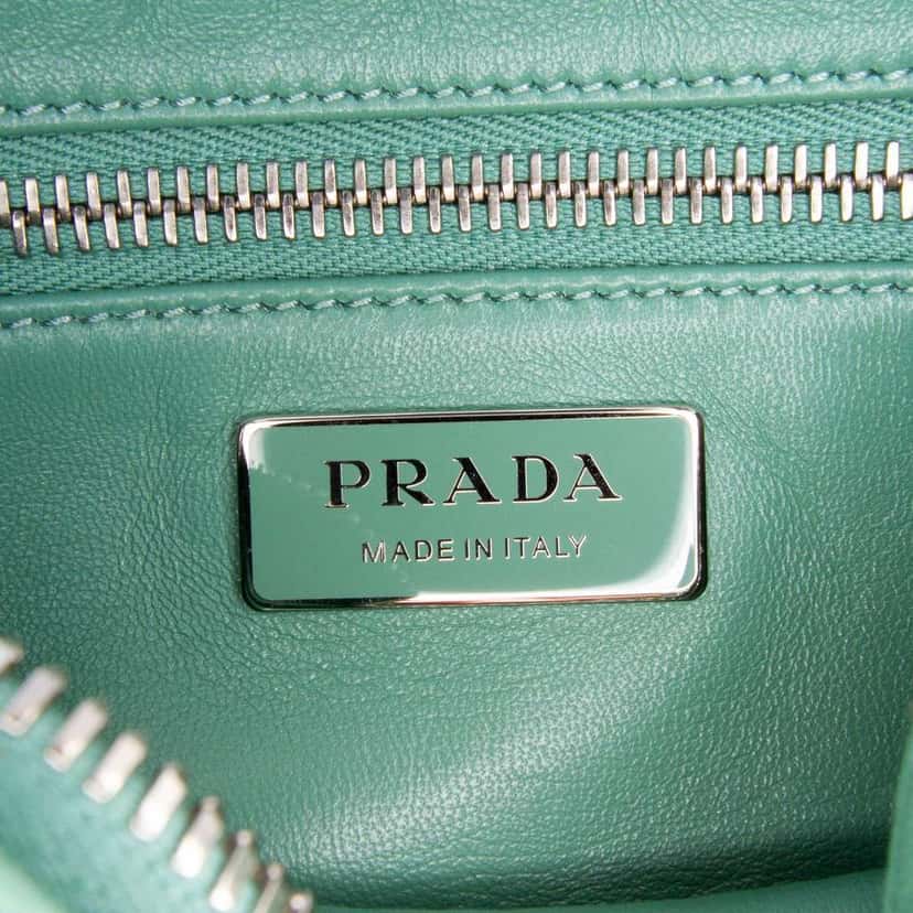 Prada Nappa Antique Multi Pocket Crossbody Green Leather Very good condition - Box View