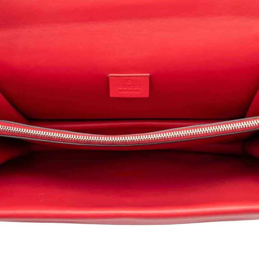 Gucci Medium Suede Dionysus Shoulder Bag Red Leather Good condition - Model View
