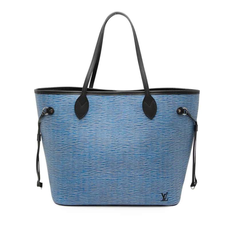 Louis Vuitton Epi Denim Neverfull MM Blue Leather Very good condition - Front View