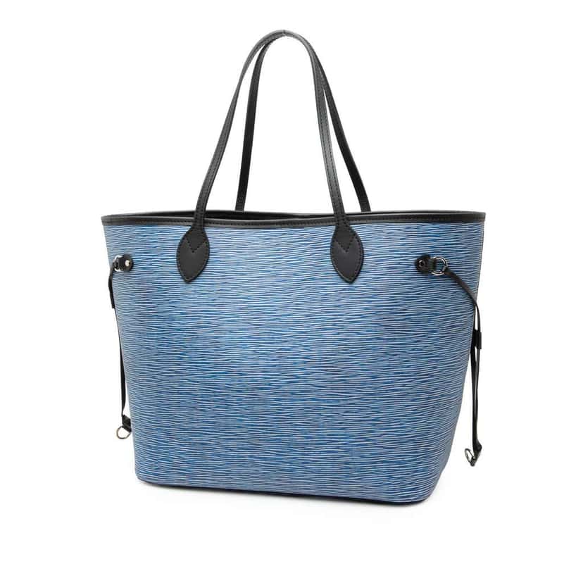 Louis Vuitton Epi Denim Neverfull MM Blue Leather Very good condition - Back View