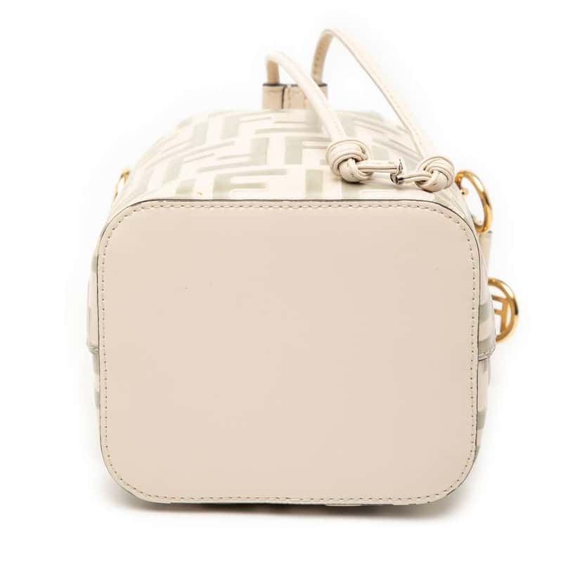 Fendi Mini Zucca Embossed Leather Mon Tresor Bucket Bag Brown Leather Good condition - Inside View