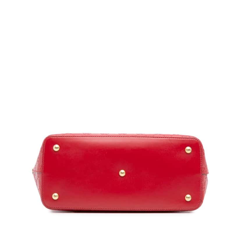 Gucci Guccissima Linea A Fold Over Satchel Red Leather Good condition - Inside View