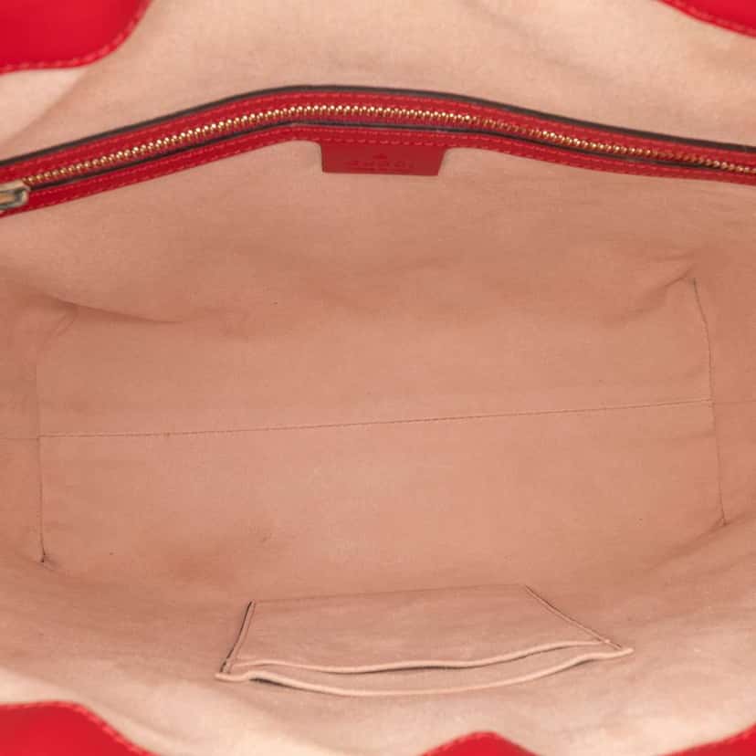 Gucci Guccissima Linea A Fold Over Satchel Red Leather Good condition - Model View