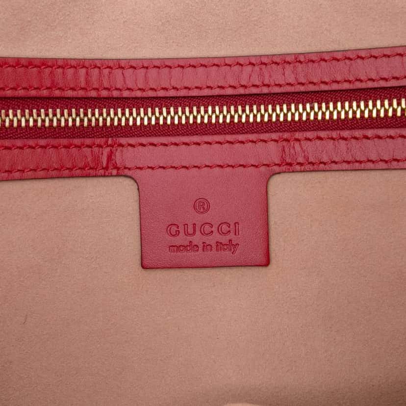 Gucci Guccissima Linea A Fold Over Satchel Red Leather Good condition - Box View