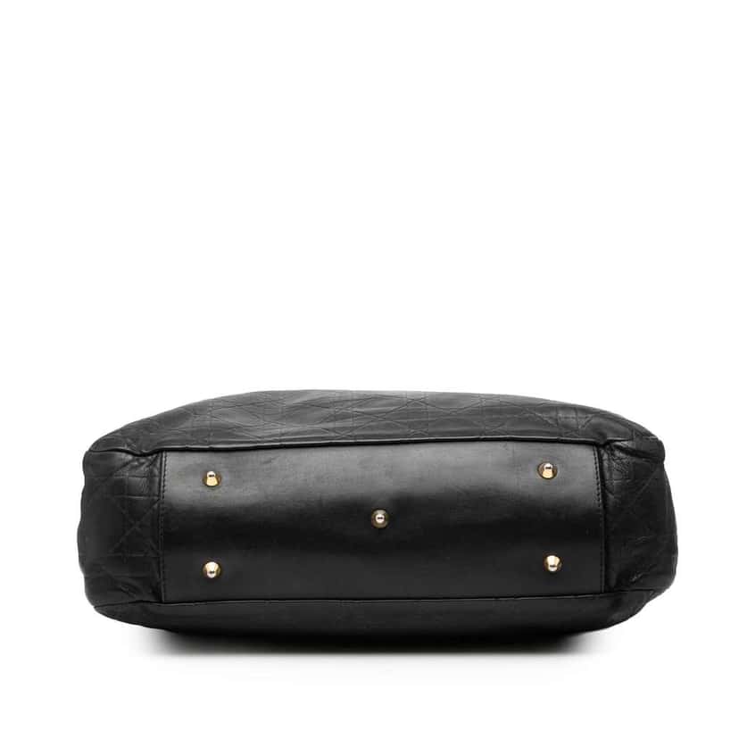 Dior Large Lambskin Cannage Lady Dior Soft Shopping Tote Black Leather Very good condition - Inside View