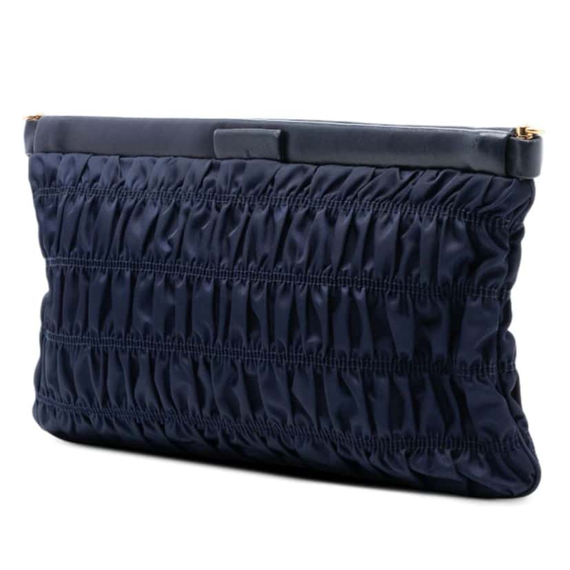 Prada Tessuto Gaufre Crossbody Blue Good condition - Back View
