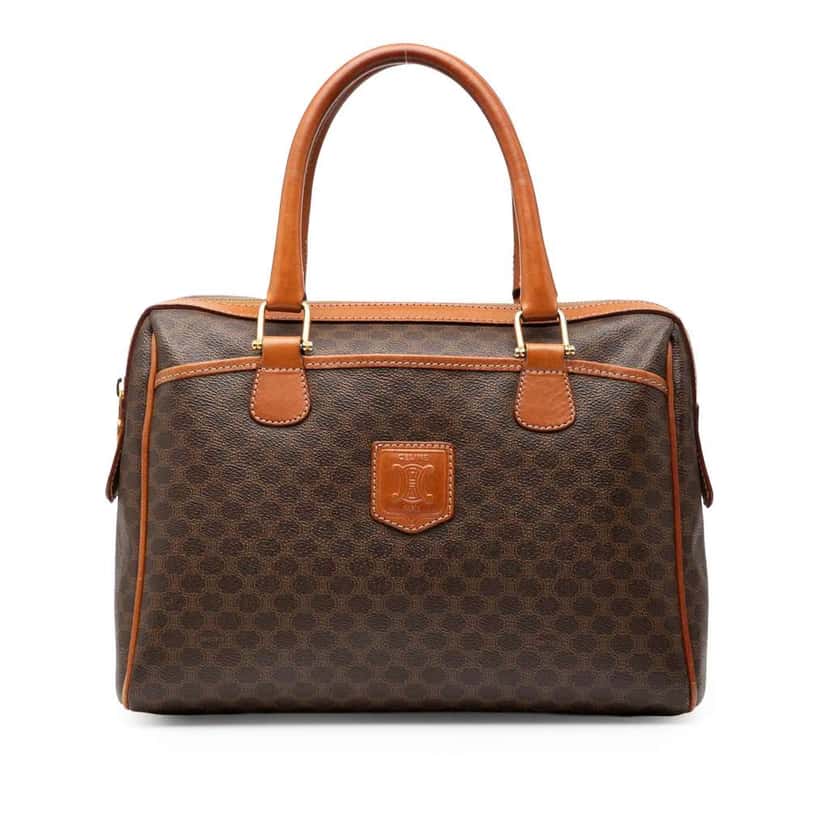 Celine Macadam Coated Canvas Handbag Brown Canvas Good condition - Front View