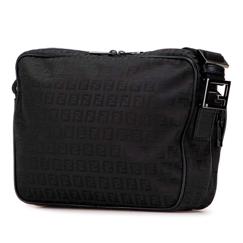 Fendi Zucchino Canvas Crossbody Black Canvas Very good condition - Back View
