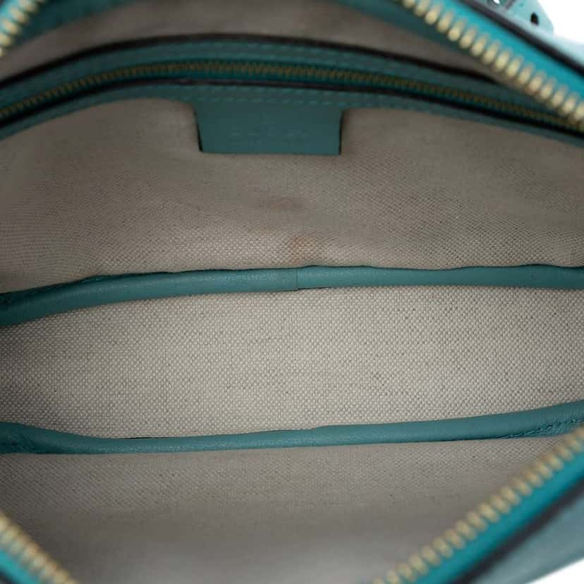 Gucci GG Star Embossed Leather Crossbody Blue Leather Very good condition - Model View
