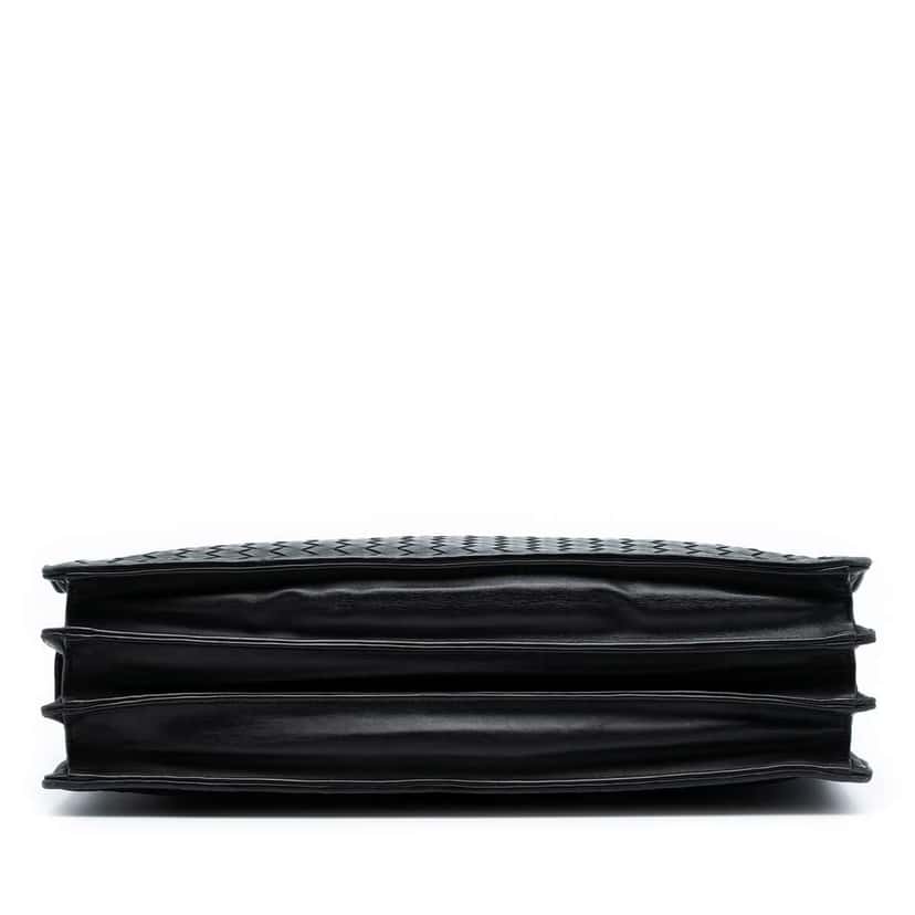 Bottega Veneta Nappa Intrecciato Business Bag Black Leather Good condition - Inside View