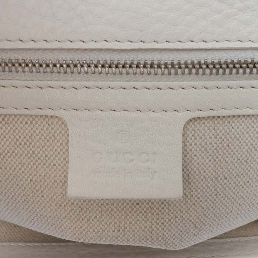 Gucci Medium Calfskin New Bamboo Top Handle Bag White Leather Good condition - Box View