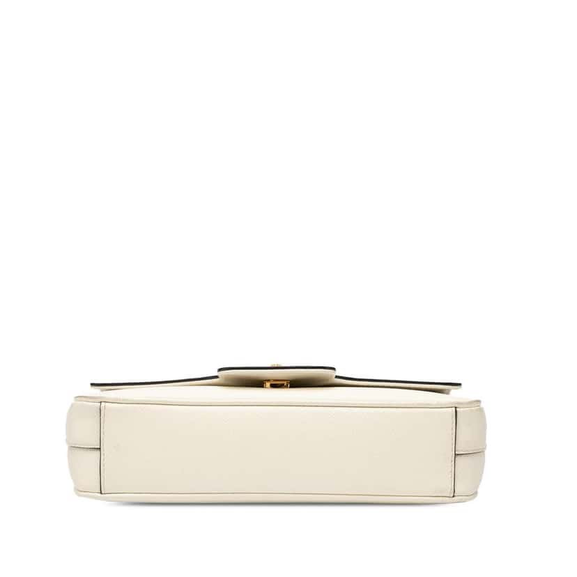 Prada Saffiano Pattina Chain Crossbody White Leather Good condition - Inside View