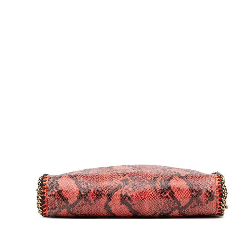 Stella Mccartney Faux Snakeskin Falabella Fold Over Satchel Orange Polyester Good condition - Inside View