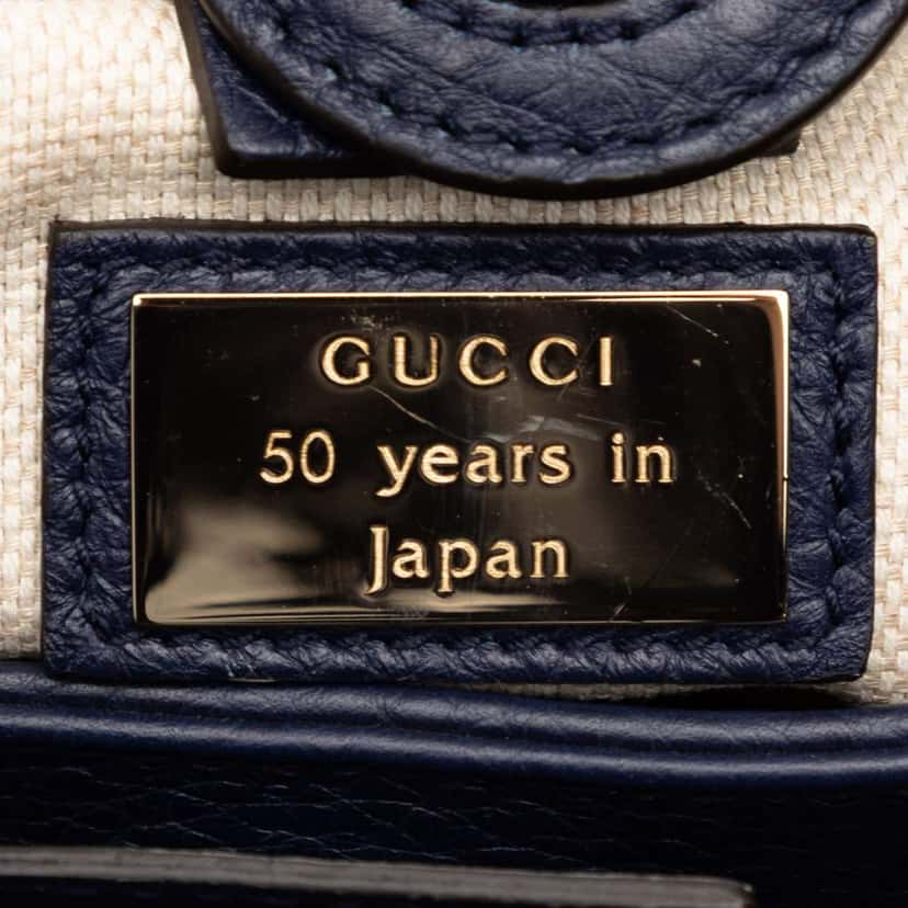 Gucci Small Canvas Flora Bamboo Shopper Satchel Blue Canvas Good condition - Box View