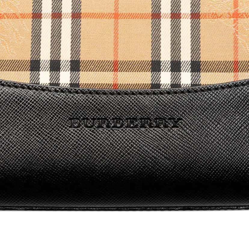 Burberry Haymarket Check Canvas Tote Brown Canvas Very good condition - Box View