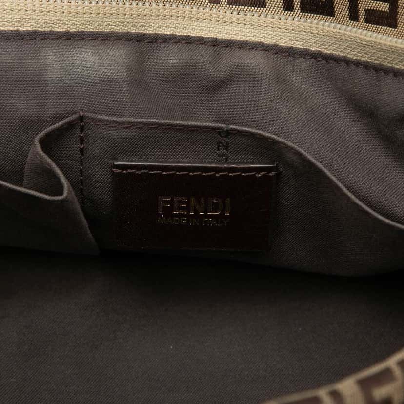 Fendi Zucchino Canvas Superstar Tote Brown Canvas Good condition - Box View