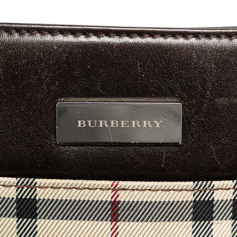 Burberry House Check Canvas Handbag Brown Canvas Good condition - Box View
