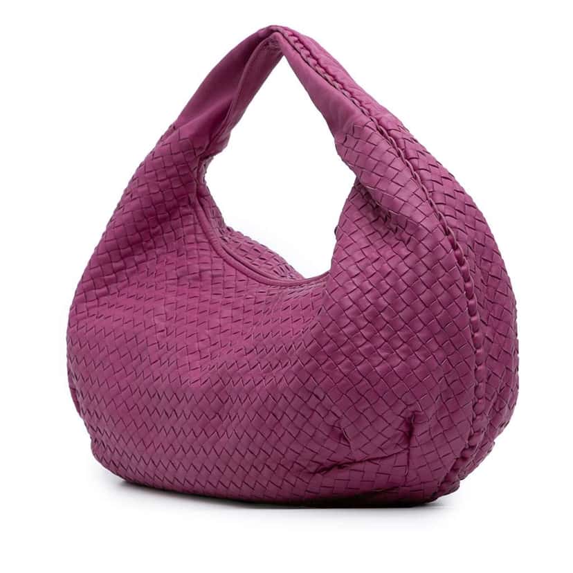 Bottega Veneta Medium Nappa Intrecciato Belly Hobo Purple Leather Good condition - Back View