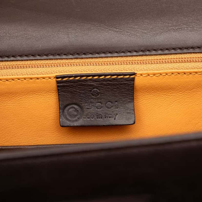 Gucci Calfskin Bamboo Night Brown Leather Good condition - Box View