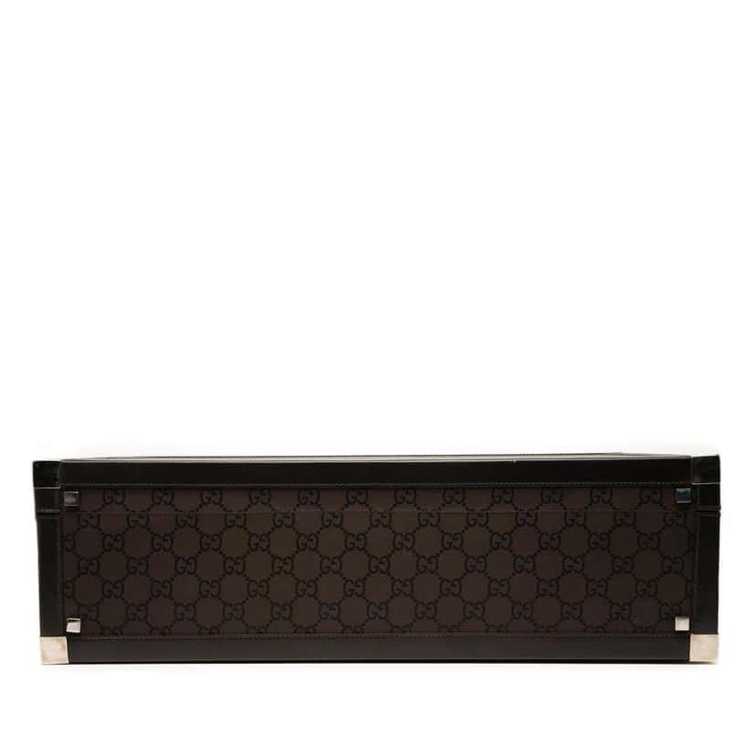 Gucci GG Canvas Trunk Suitcase Brown Canvas Good condition - Inside View