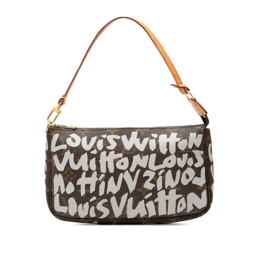 Louis Vuitton Stephen Sprouse Monogram Graffiti Pochette Accessoires Brown Good condition - Front View