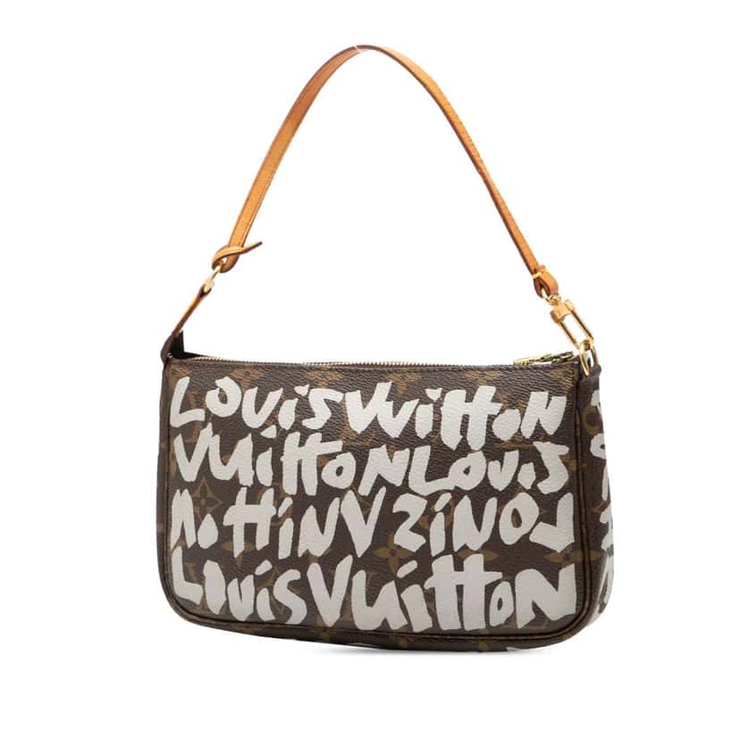 Louis Vuitton Stephen Sprouse Monogram Graffiti Pochette Accessoires Brown Good condition - Back View