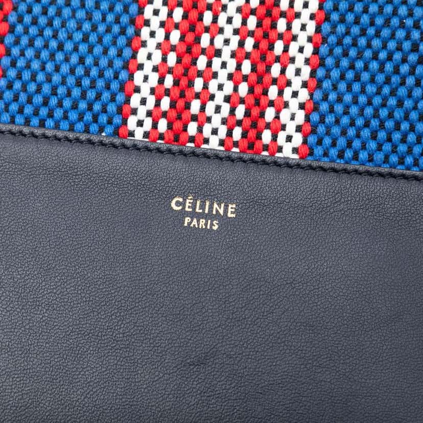 Celine Canvas Striped Solo Pouch Black Canvas Very good condition - Box View