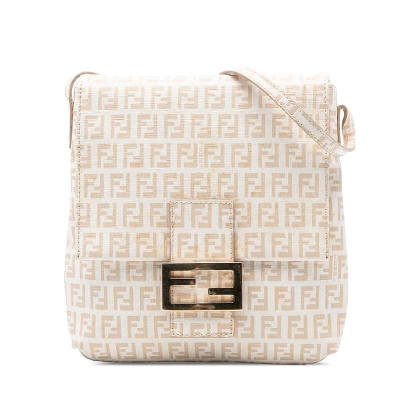 Fendi Zucchino Spalmati Crossbody Brown Canvas Very good condition - Front View