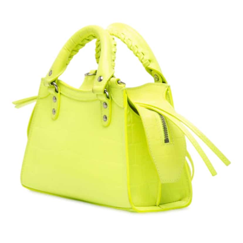 Balenciaga Mini Croc Embossed Calfskin Neo Classic City Yellow Leather Good condition - Back View