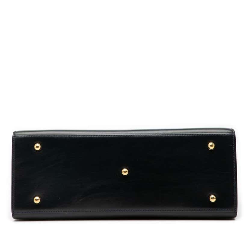 Gucci Calfskin Lady Lock Satchel Black Leather Good condition - Inside View