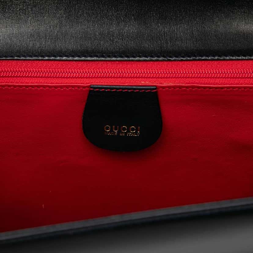Gucci Calfskin Lady Lock Satchel Black Leather Good condition - Box View