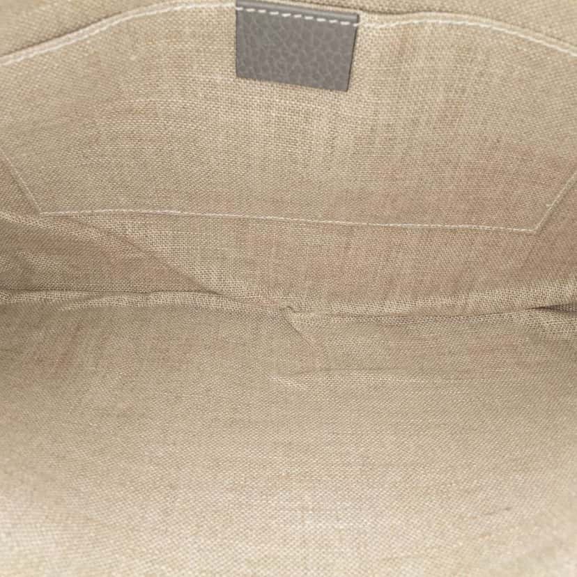 Gucci Calfskin Bamboo Tassel Clutch Grey Leather Good condition - Model View