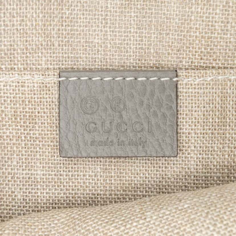 Gucci Calfskin Bamboo Tassel Clutch Grey Leather Good condition - Box View