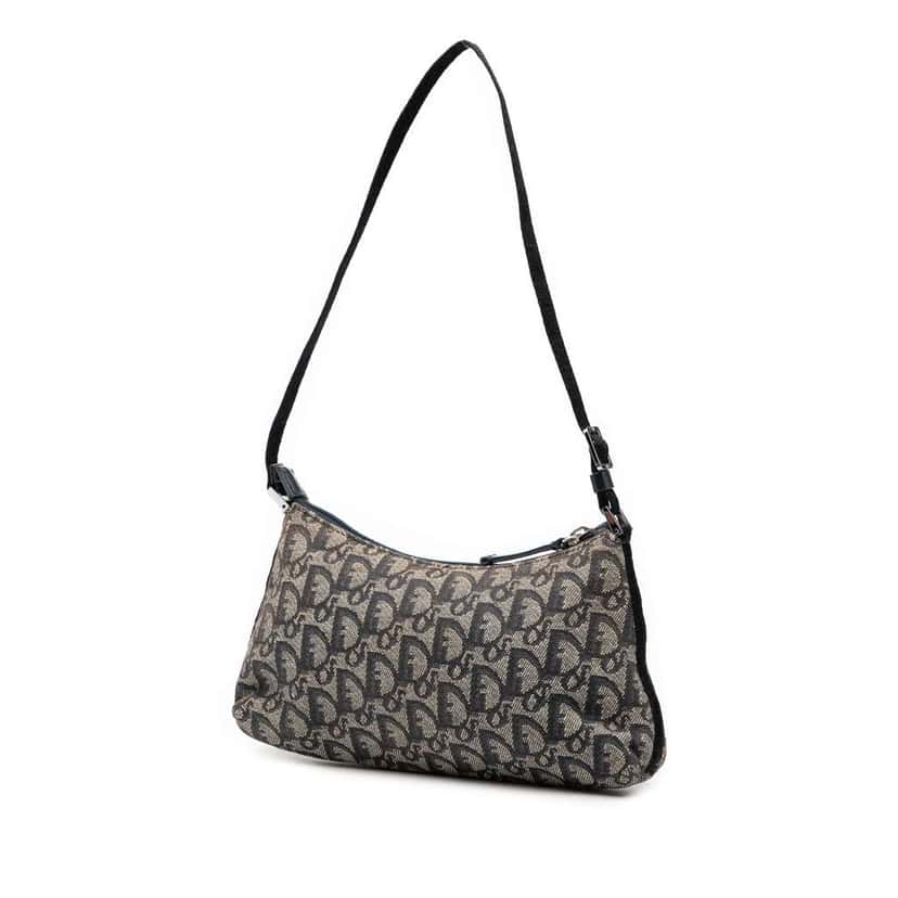 Dior Diorissimo Trotter Canvas Pochette Blue Canvas Good condition - Back View