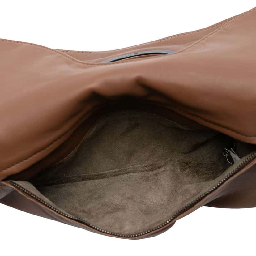 Bottega Veneta Nappa Embossed Intrecciato Turnlock Clutch Brown Leather Very good condition - Model View